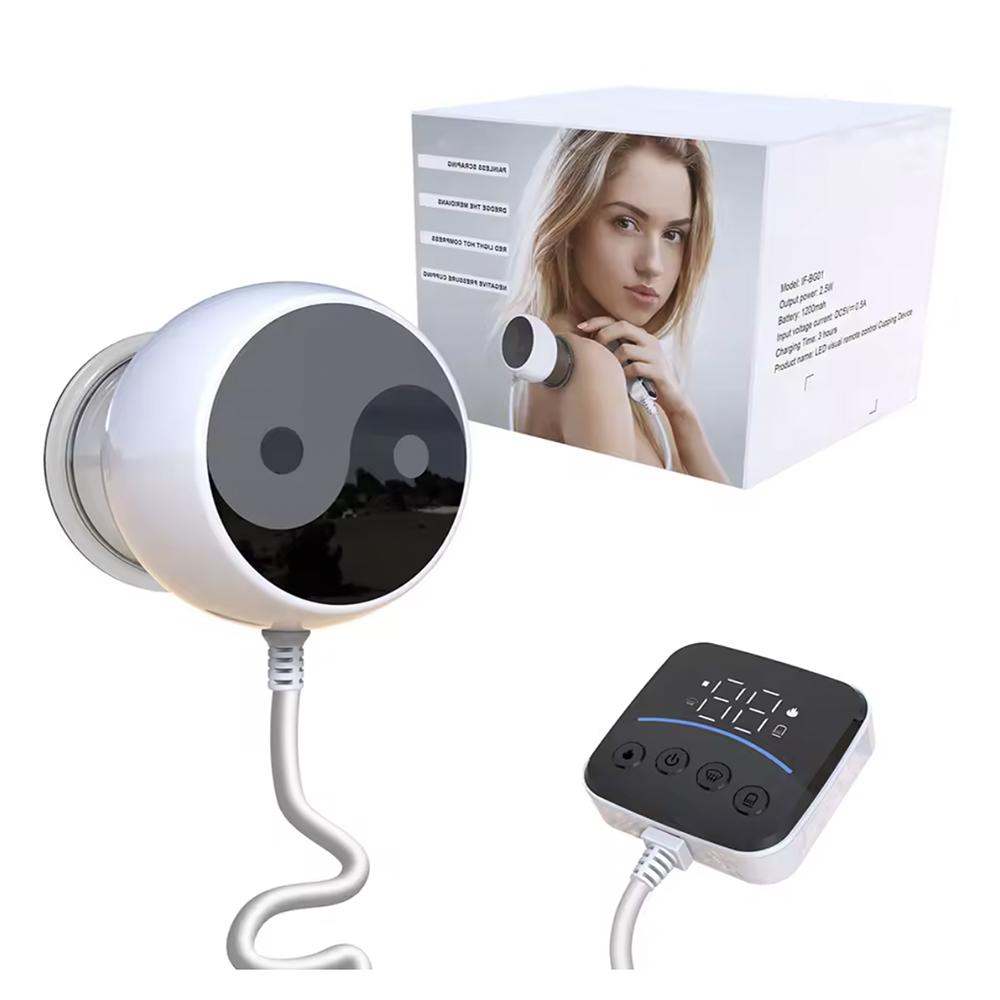 Smart LCD Visual Vacuum Cupping Massager Electric Heating Body Gua Sha Scraping Suction Cup Massager with Remote Controller