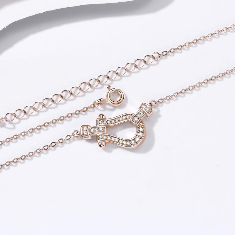 Ожерелье с пряжкой в виде подковы, женская мода, легкий, роскошный, темпераментный, универсальный, высококачественный дизайн, чувство, кулон, ожерелье, подарок женщинам