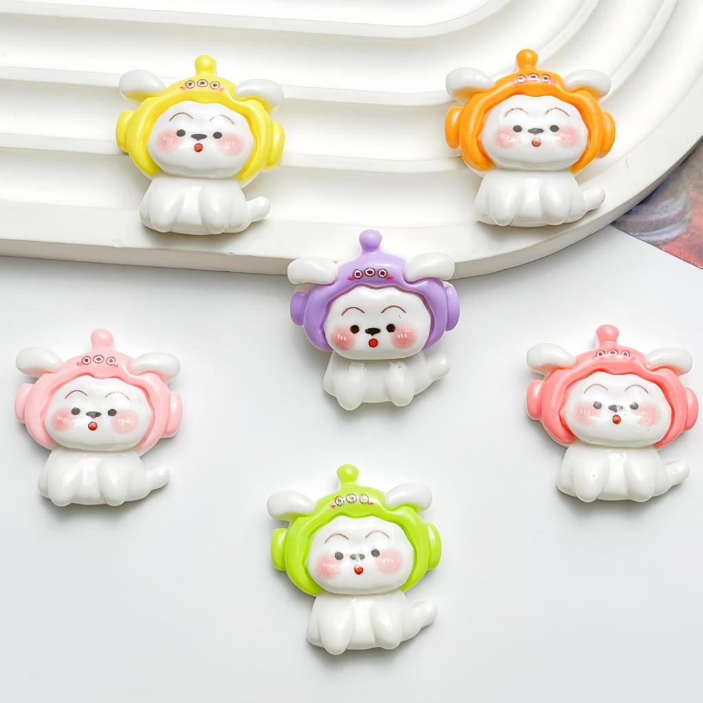 Colorful Resin Hat & Puppy Accessories for DIY Crafts