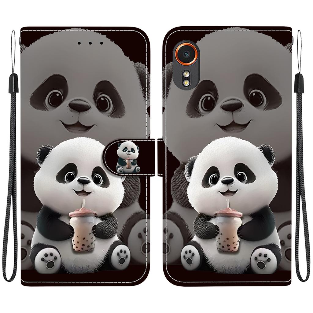 Чехол-книжка из искусственной кожи ручной работы для Samsung Galaxy XCover7 (SM-G556B/G556BU1)- Противоскользящий ударопрочный чехол с ремешком на запястье и дизайнами в виде сердец/роз и кошек