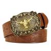 Floral Engraved Buckle Western Cowboy Belts PU Leather Leather Belt Fashion Waistband Belts  Jeans