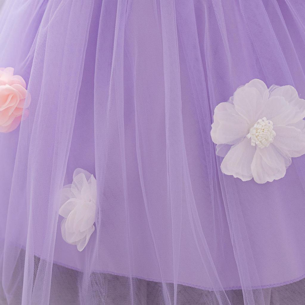 Платье принцессы с цветочным принтом и перекрестным принтом - пышная юбка для девочек