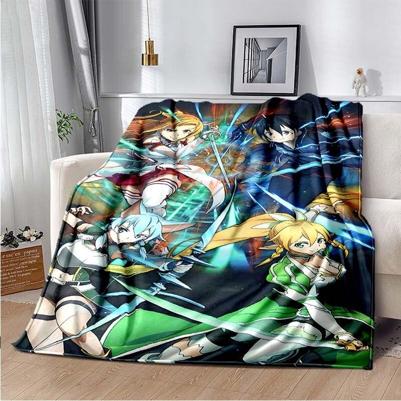 Asuna Sword Art Online флисовое одеяло с 3D принтом для кроватей, походов, пикников, толстое одеяло, покрывало, флисовое одеяло