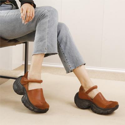 Туфли женские универсальные из натуральной кожи с толстой подошвой в стиле ретро ручной работы легкие туфли-лодочки на мягкой подошве