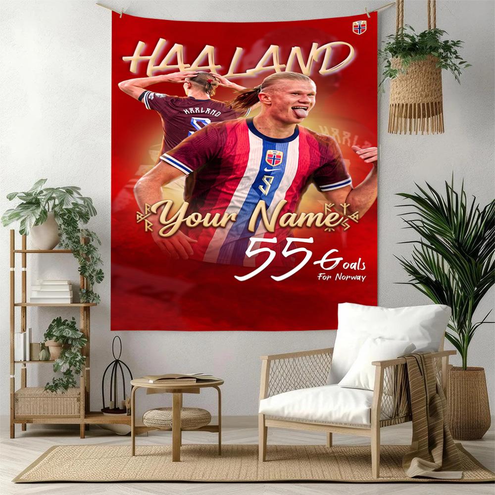 Haaland Customize Your Name Tapestry Gift Personalized Tapestry Easy to Hang Ideal for Bedroom Multi-purpose for All Occasions