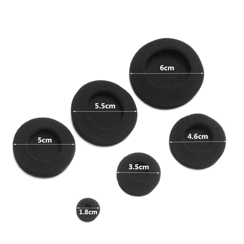 10pcs Compatible Replacement Ear Pads Soft Foam Headset Cushion Black Earphone Sponge