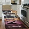Vintage Kitchen Quote Long Runner Rug, Rustic Wood The Heart of the Home Print Non-Slip Absorbent Floor Mat for Kitchen Area