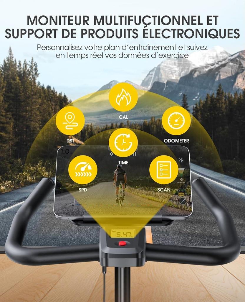 New Toputure TEB1 fitness bike connectivity application, silent, LCD ergometer, bicycle exercise aerobic machine, customize your home exercise.