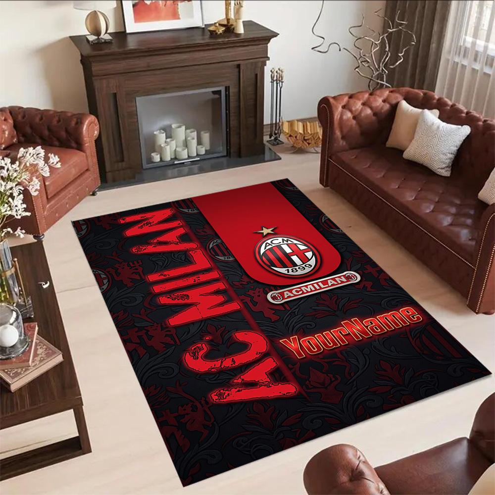 Ac Milan Customize Your Name Area Rug Suitable for Study room Bedrooms Playrooms Hallway Antislip Carpet Anime Office Decor