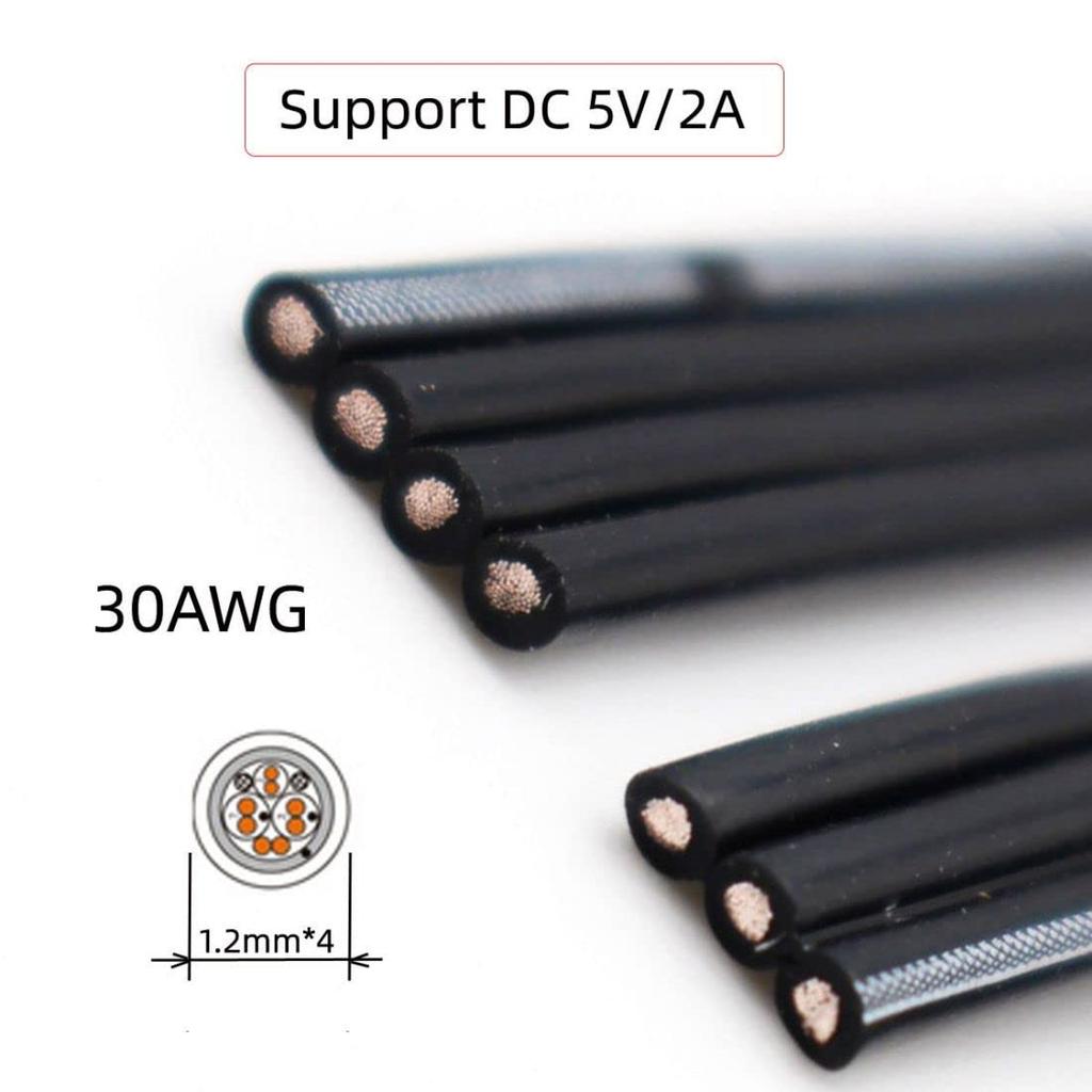 Chenyang USB короткий плоский USB тип A мужчина к мужчине 4 провода 5 В 2 А зарядный кабель для передачи данных силиконовый кабель 4 провода 30AWG 13 см 2.0 кабель, 2.0