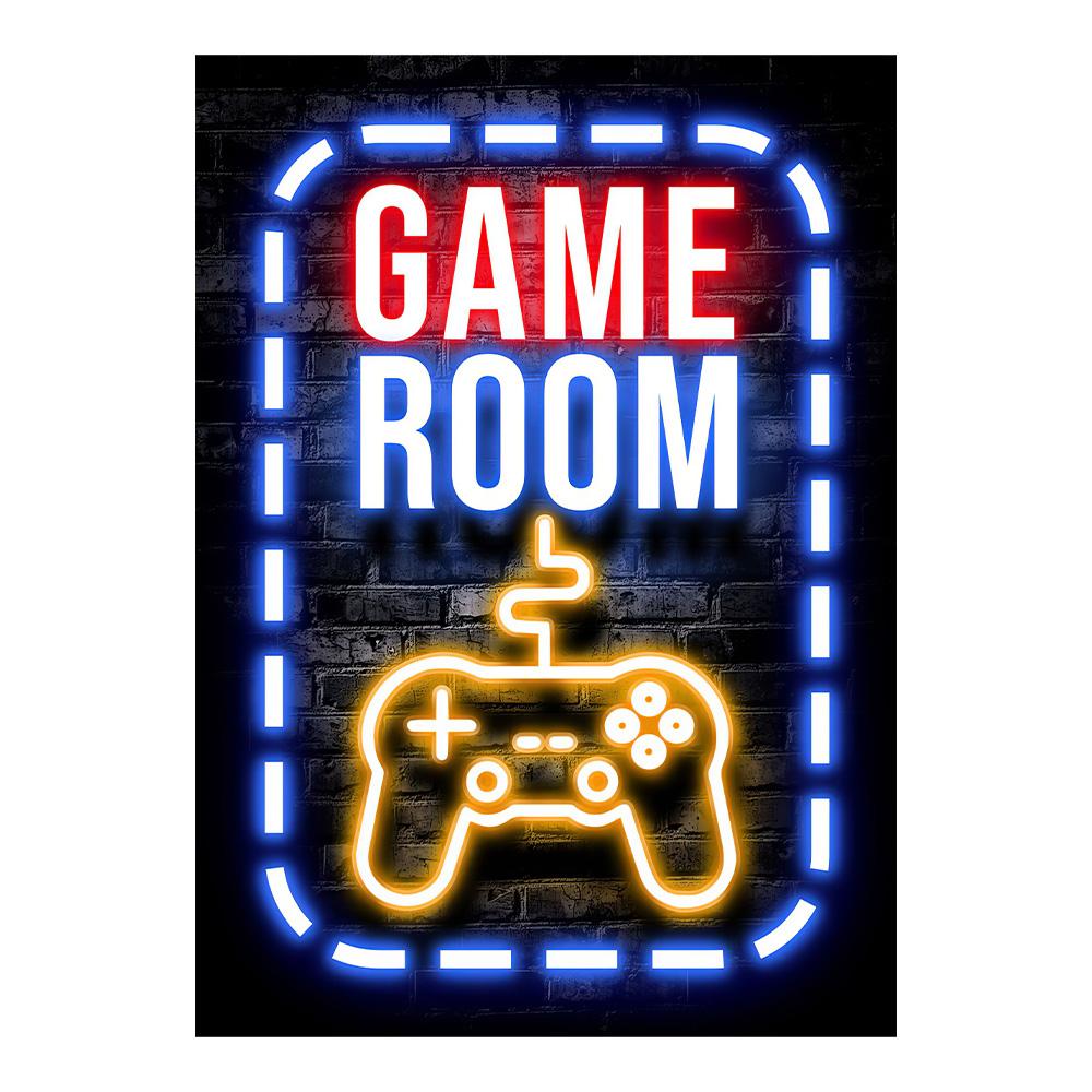 Неоновые Игровые Геймерские Настенные Постеры Принты Геймерская Холщовая Картина Холщовая Картина для Детской Комнаты Мальчиков Декоративная Игровая Комната Cuadros