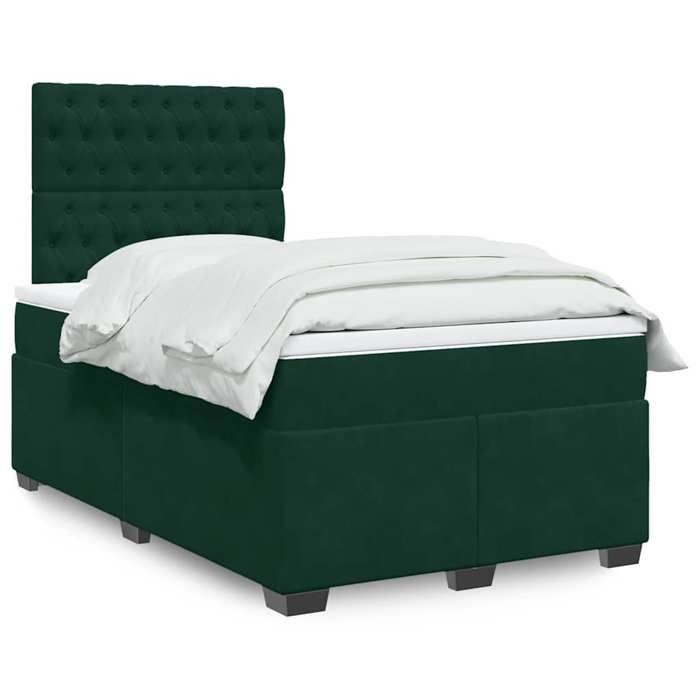 Maison Exclusive - Sommier à lattes de lit et matelas Vert foncé 120x200cm Velours