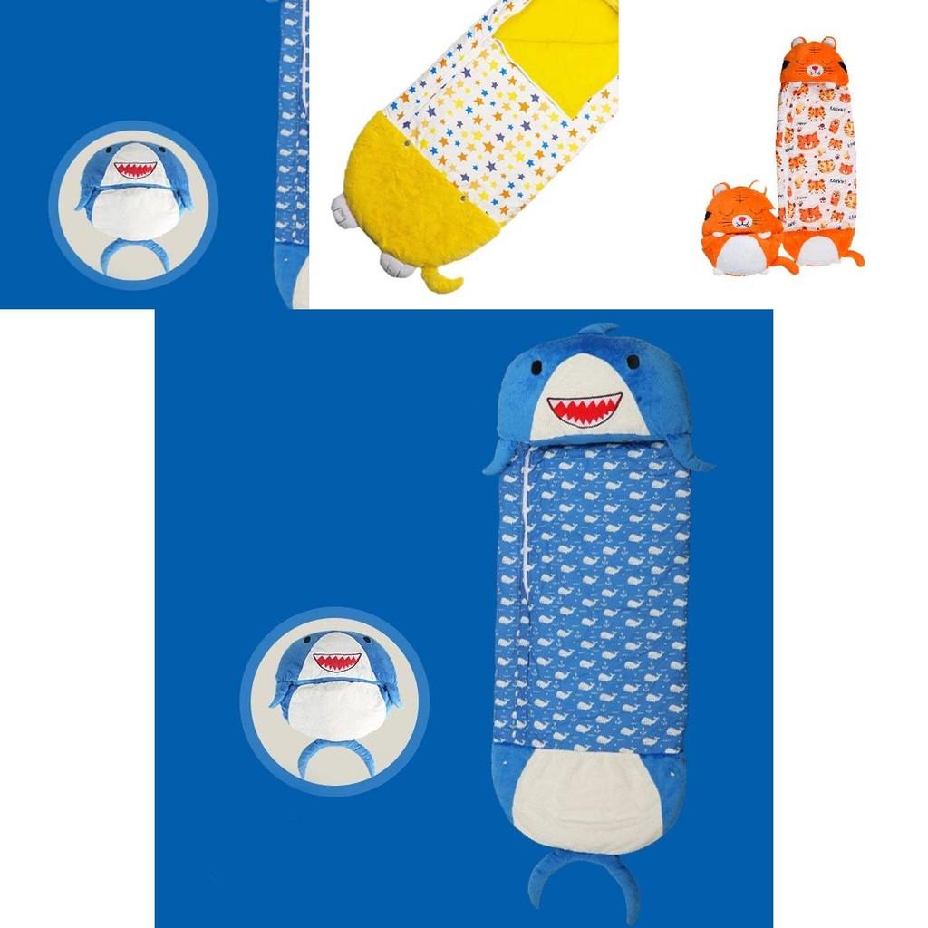 Стильный и теплый мультяшный детский спальный мешок с милой подушкой в форме животного для зимы