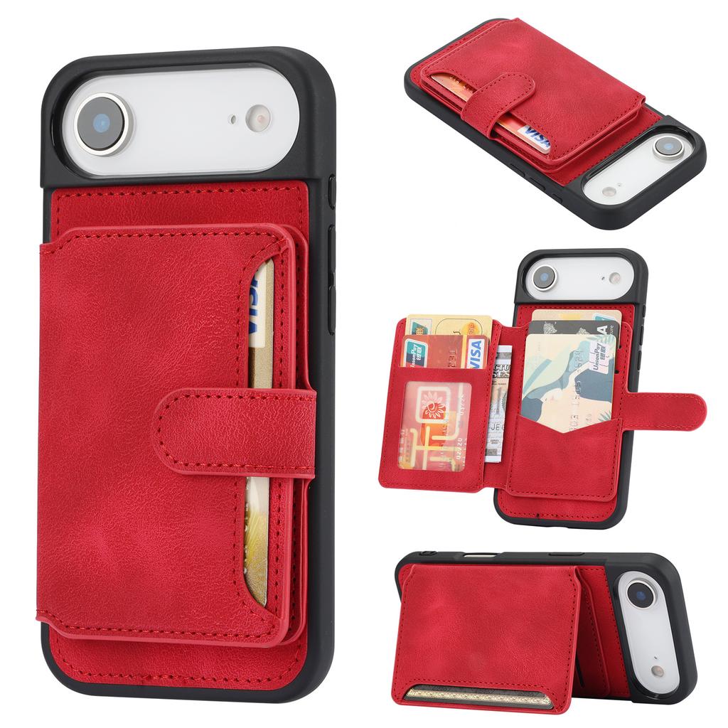 For iPhone Air Case Wallet Card Slot TPU+PU Leather Back Phone Cover