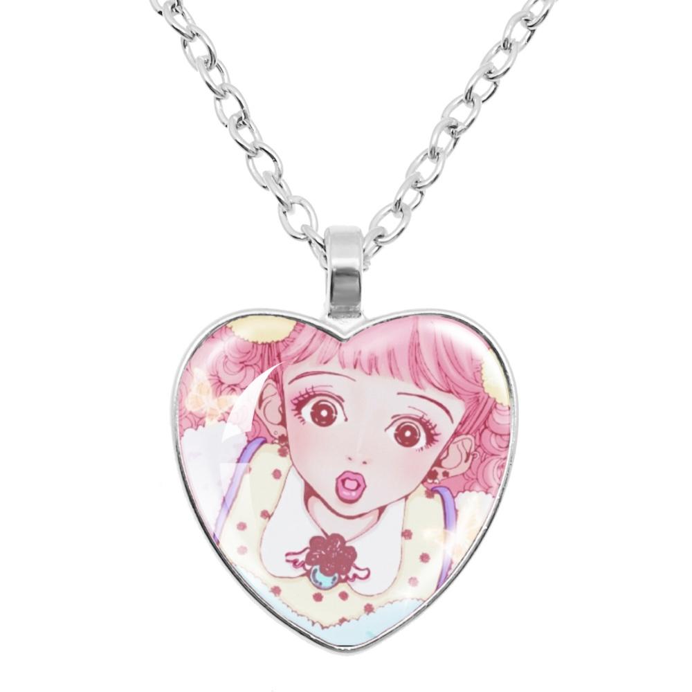 Аниме Ожерелье Paradise Kiss Юкари Хаясака Мивако Сакурада Стеклянное Сердце Форма Подвеска Ожерелье Шарм Украшение Подарок Другу