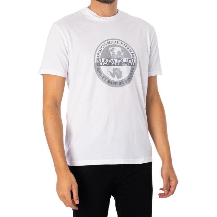 T-shirt graphique - Napapijri - Bollo - Blanc - Manches courtes - 100% Coton