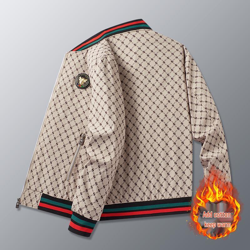 Европейская роскошная мужская куртка с принтом букв и бейсбольным воротником, бестселлер 2025