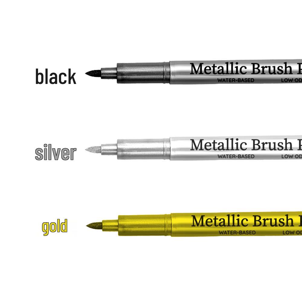 Золотые и серебряные металлические маркеры с мягким наконечником для журналов и мероприятий