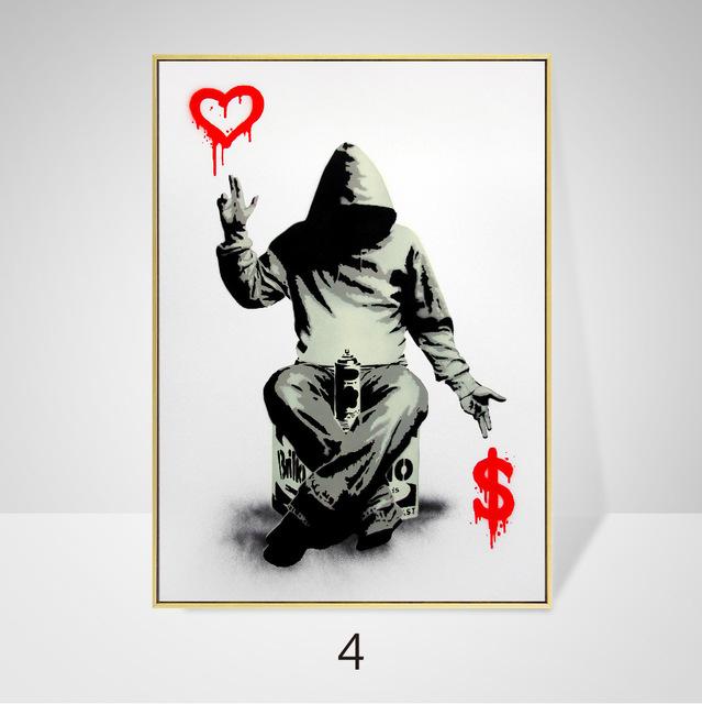 Бэнкси Уличное граффити Искусство Холст Картина Настенный Плакат Скандинавская Классическая Картина Для Гостиной Куадрос Украшения Дома Без Рамки