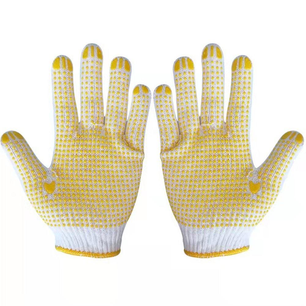 12 пар с точками Перчатки для защиты труда Противоскользящие перчатки для защиты рабочего места Промышленные складские перчатки