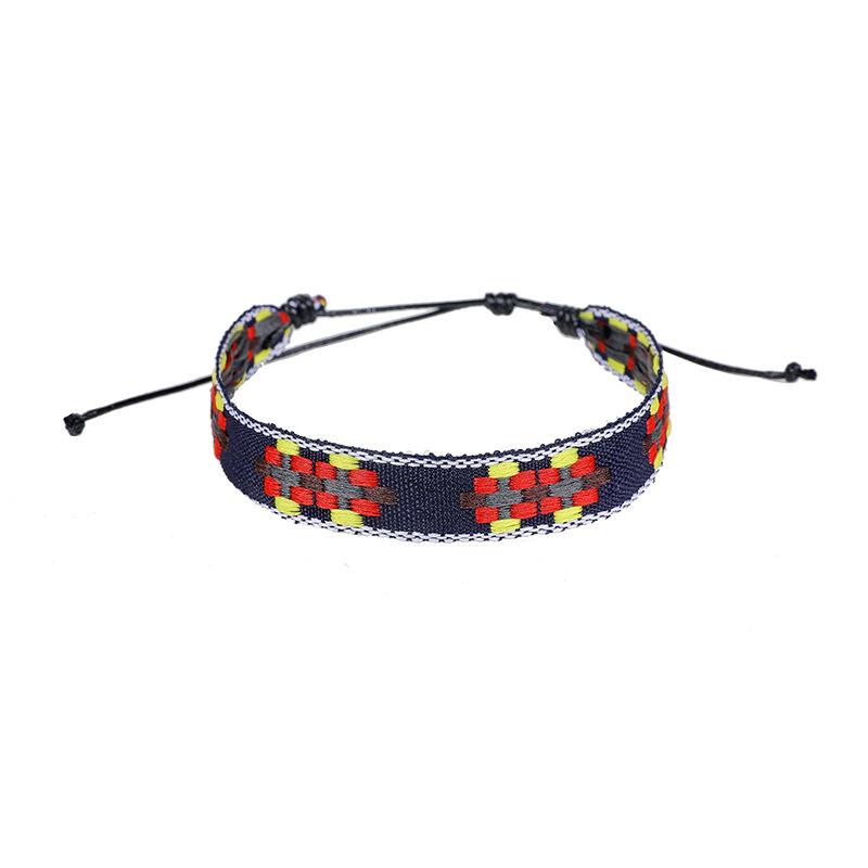 Cross-Border Bracelet Retro Handmade Bracelet Bohemian Printed Fabric Artistic Bracelet Carrying Strap Ethnic Style