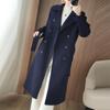 2025 A/W Women's Slimming Double-Faced Cashmere Coat - Korean Style Double-Breasted Wool Overcoat with Suit Collar