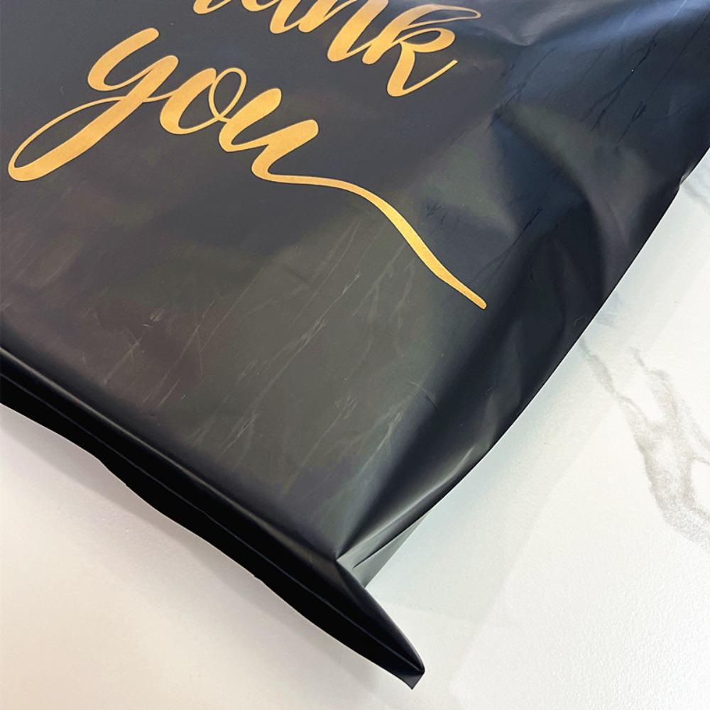 100 шт. Черные пластиковые пакеты Пластиковые пластиковые пакеты для покупок Кейтеринг Подарочная упаковка Пакеты «Спасибо»