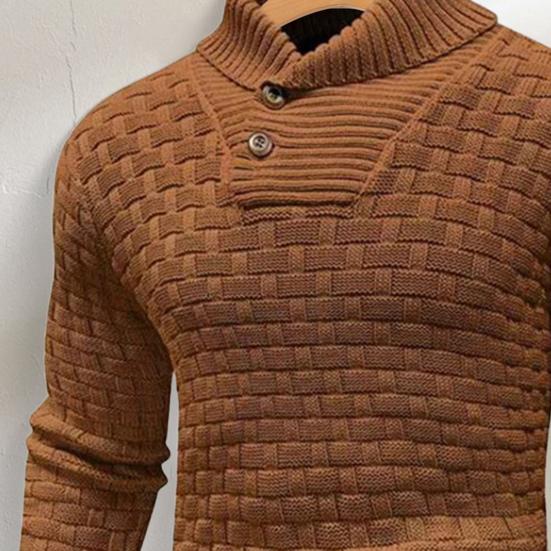 Мужской зимний свитер с защитой шеи, высоким воротником и длинными рукавами, трикотажный, толстый, эластичный