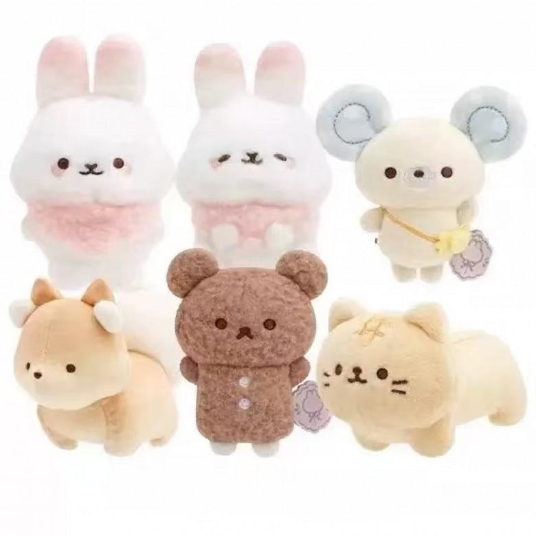Плюшевая брелок-подвеска Rilakkuma Зефирный Кролик и Лиса