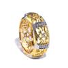 European-American Two-Tone Electroplated Hollow Pattern Ring