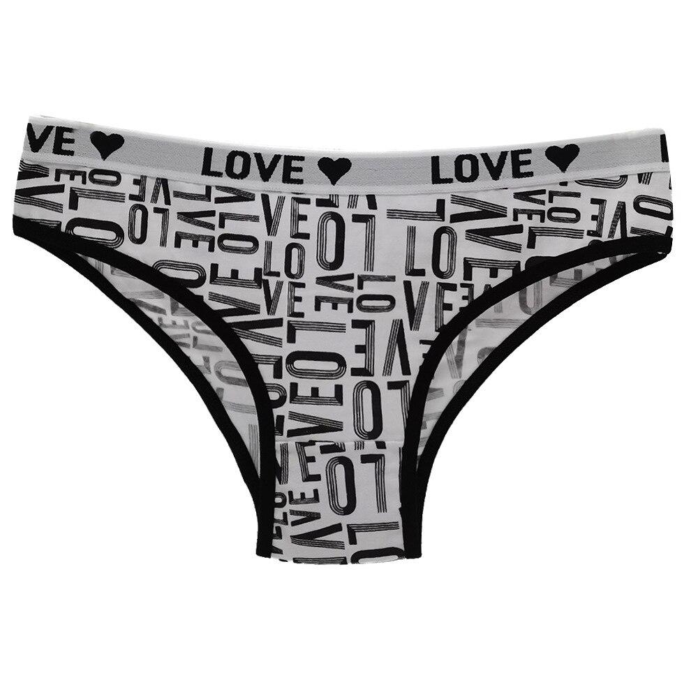 Women Underwear Panties Ladies Knickers LOVE Fashion Cotton Briefs Low Waisted Everyday Lingerie Lot 6 PCS