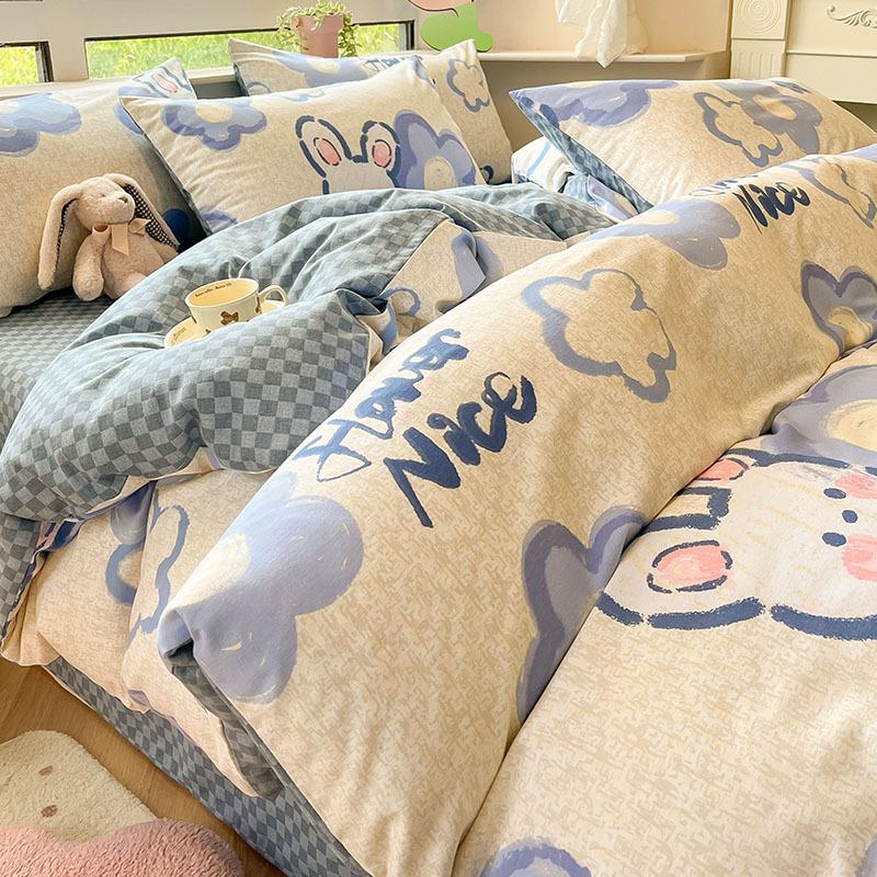 Утолщенный комплект из четырех предметов, пододеяльник, простыня, комплект из трех предметов для односпальной кровати в общежитии