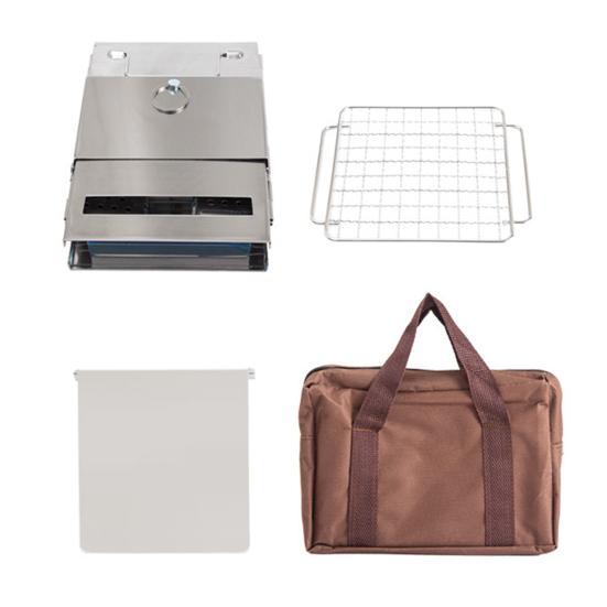 Печь из нержавеющей стали для дров, для улицы, кемпинга, пеших походов, пикника, барбекю, приготовления пищи, складная печь, портативная дровяная горелка, походная печь с зольником