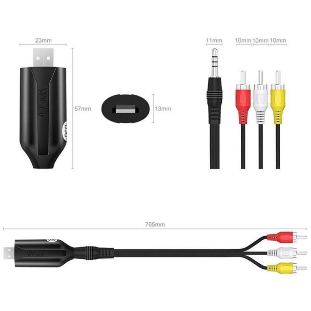 Plug and Play RCA Video Capture Adapter Multifunctional Analog Video Capture Card for PC