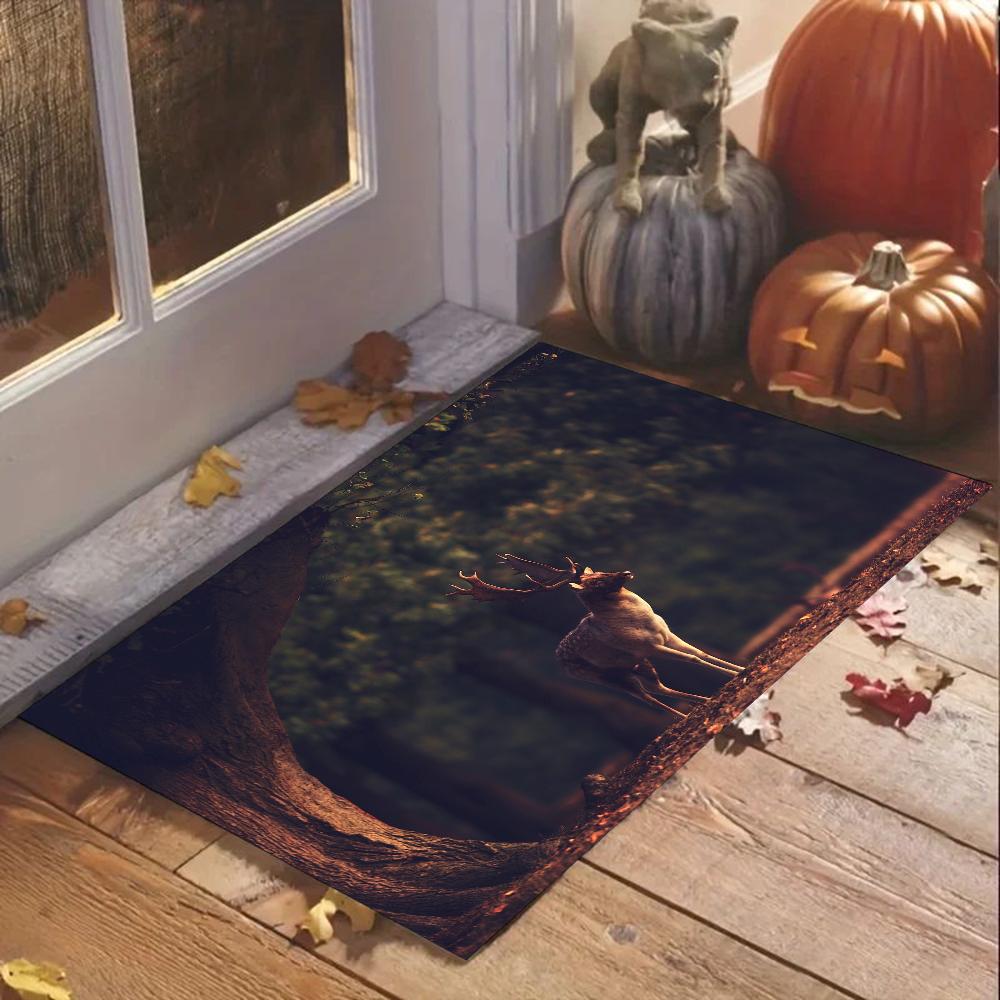 1 шт. Натуральный Лесной Олень Впитывающие Коврики для Ванной Противоскользящие Коврики Принадлежности для Домашнего Декора Ковры Домашние Кухонные Напольные Коврики