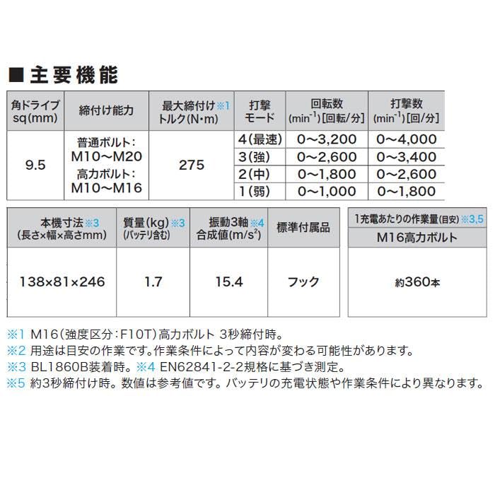Makita TW302DZ Rechargeable Impact 18V and Charger Sold Wrench, (Battery Separately)