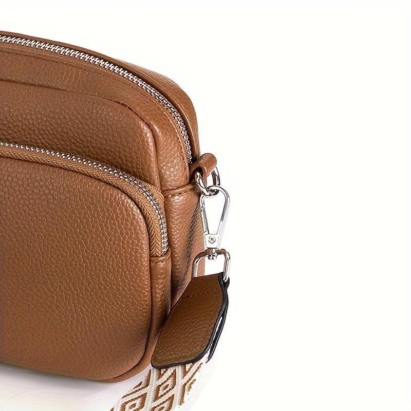 Small Casual Women's Fashion Shoulder Bag, Solid Color Crossbody Purse with Adjustable Geometric Strap