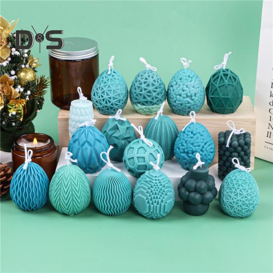 Силиконовая литейная форма с антипригарным покрытием, модная вертикальная волнистая форма, форма для литья свечей в форме яйца