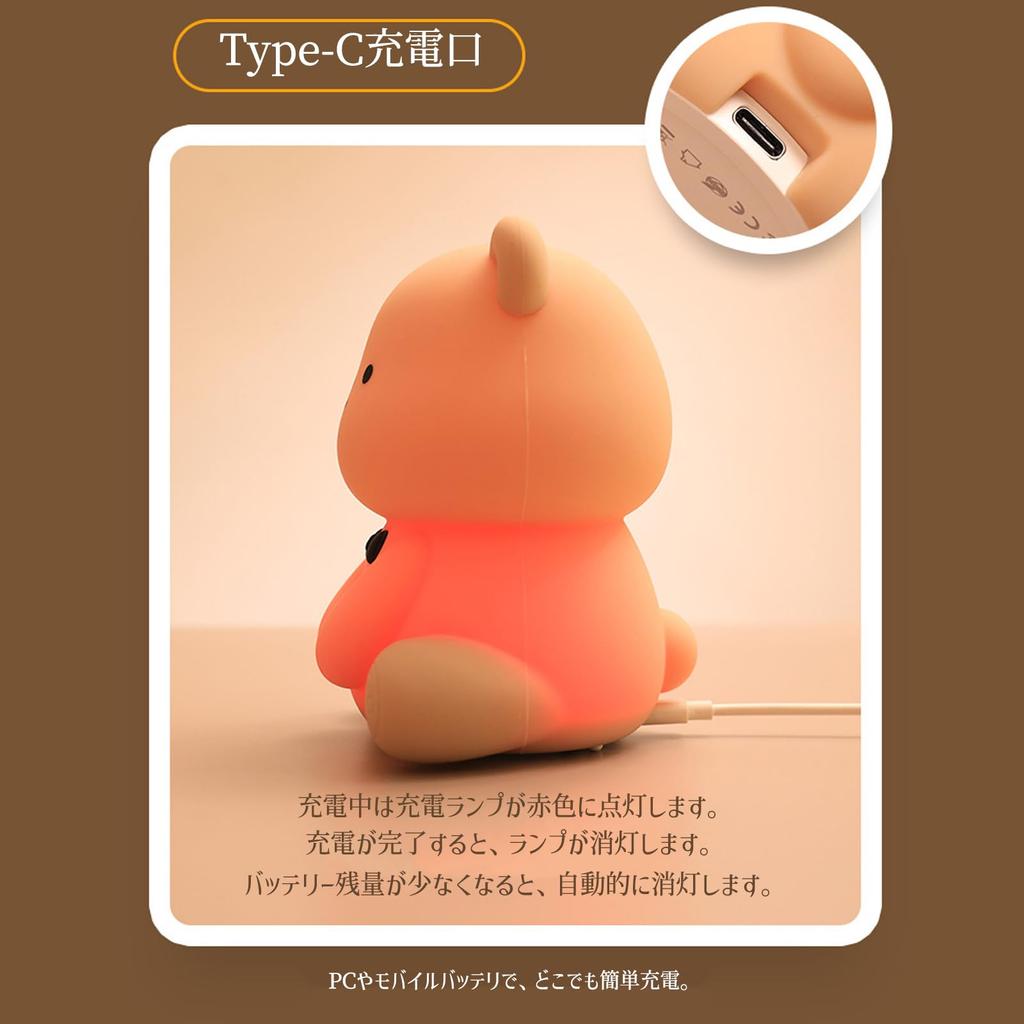 NIEPAN Ночной милый медведь кормление грудью непрямой ночной светильник 7 цветов яркость сон ночь создать ребенка новый рождественский подарок свет, свет, перезаряжаемый,