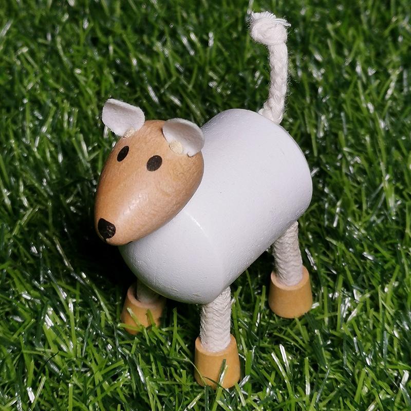 1 шт. Деревянные фигурки животных, игрушечные фигурки для малышей, настольная гибкая кукольная игрушка в виде сельскохозяйственного животного