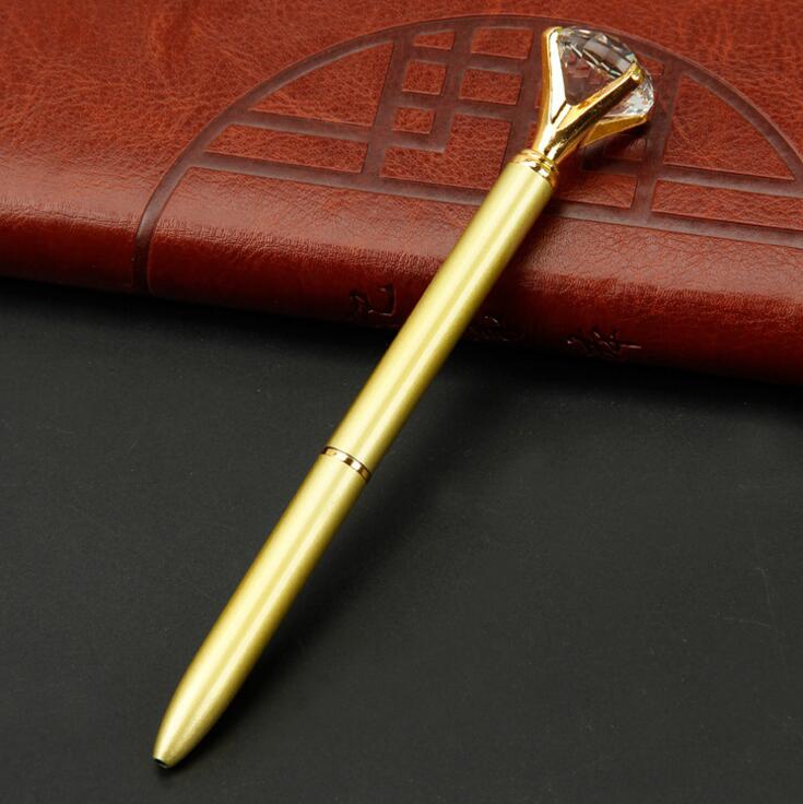 Шариковая ручка-роллер школьные канцелярские принадлежности свадебные канцелярские принадлежности кристалл алмаз металл розовое золото люксовый бренд спиннинг