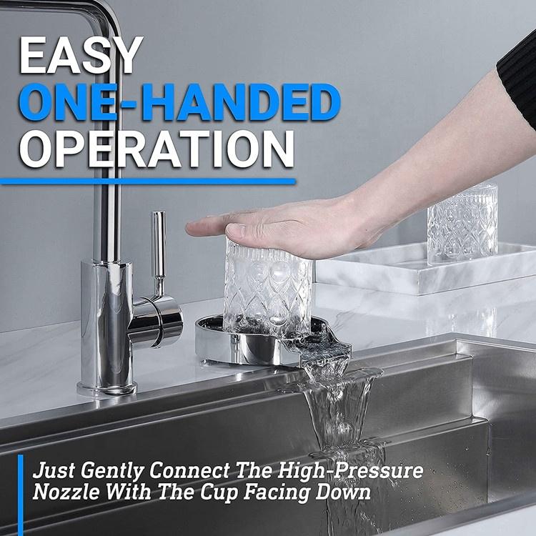 Automatic Cup Washer and Glass Rinser Bar Accessories for Kitchen Sinks and Coffee Shops Cleaning Tool