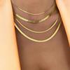 Fashion Unisex Snake Chain Women Necklace Choker Stainless Steel Herringbone Gold Color Chain Necklace for Women Jewelry