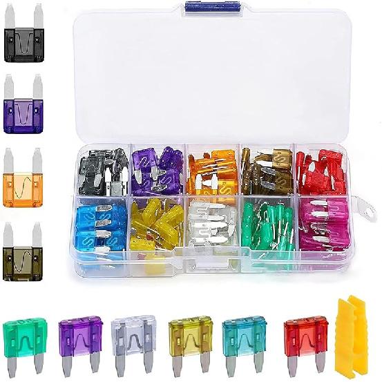 120PCS Car Fuses Assortment Kit, Mini Fuses Automotive Kit, For Auto, Sedan, RV, Motorcycle (2A/3A/5A/7.5A/10A/15A/20A/25A/30A/35A)