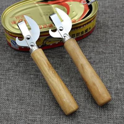 Консервный нож с деревянной ручкой Портативный ручной съемник крышек Открывалка для бутылок Многофункциональный консервный нож Посуда Гаджет Банки Канистры