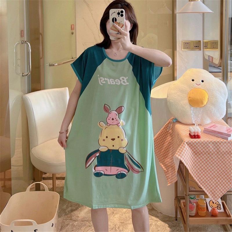 Southeast Asia Cute Loose Short Sleeve Nightgown - Girls Summer Pajamas