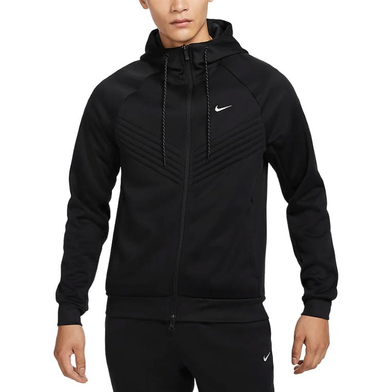 Nike Куртка с капюшоном на молнии с длинным рукавом Therma-Fit Мужские куртки Черный FZ1108010
