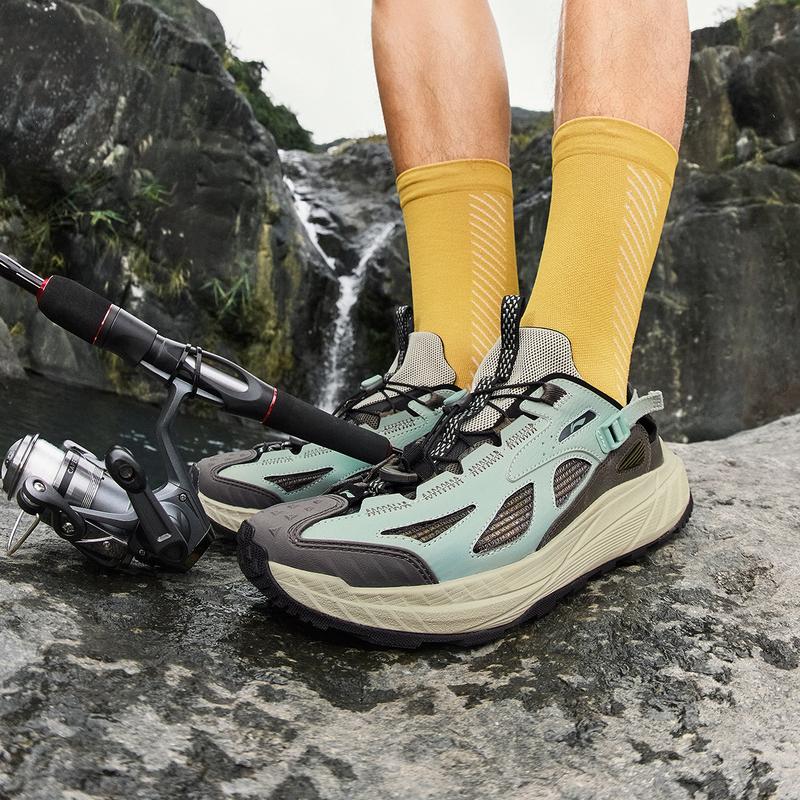 Li-Ning Yijie Lite 2.0 Comfortable Versatile Breathable Wear-Resistant Creek Shoes Men Shoes Gray Green AHLV011-2