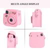 Защитный чехол RIEIBI из искусственной кожи для камеры Fujifilm Instax Instax Mini, регулируемый наплечный чехол для камеры Instax Mini SE/7+ - ремень, чехол для SE/7+, розовый.