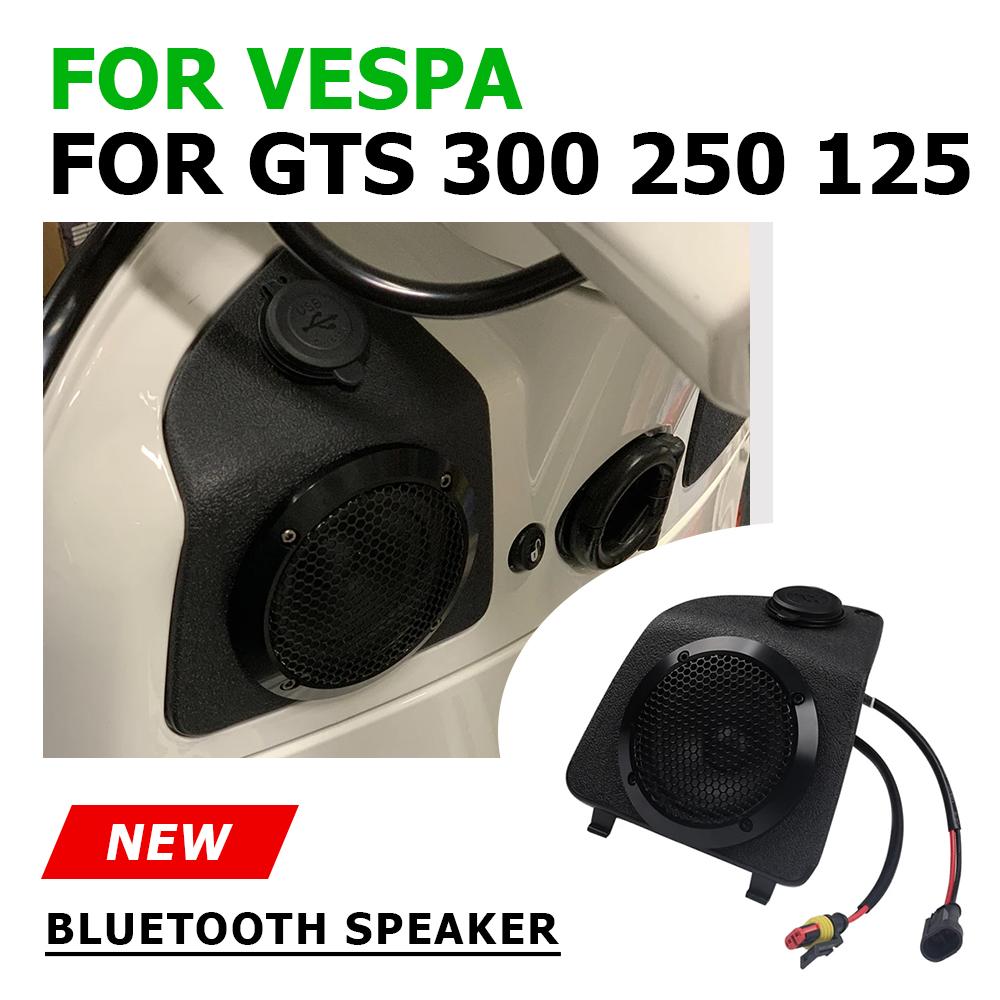 For Vespa GTS300 GTS250 GTS125 GTS 300 250 125 Motorcycle Accessories Bluetooth Audio Music Sound Amplifier Speakers USB Charger